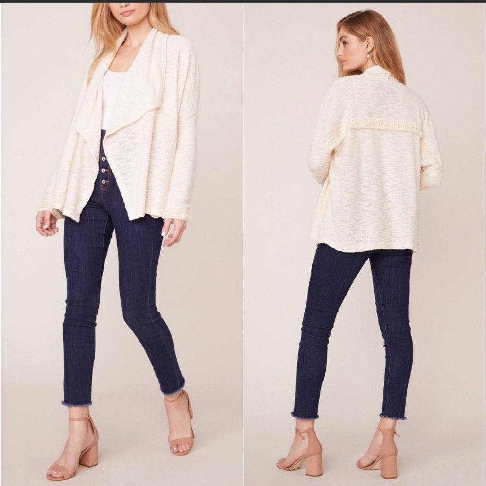 Jack by BB Dakota Open Front Fringe Cardigan NWT Size M - Picture 1 of 5